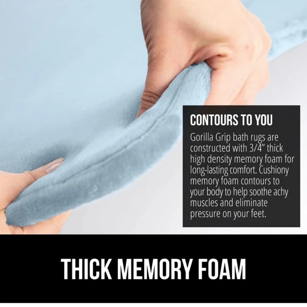 Gorilla Grip Thick Memory Foam Bath Rugs Soft Absorbent Velvet Bathroom Mat Used